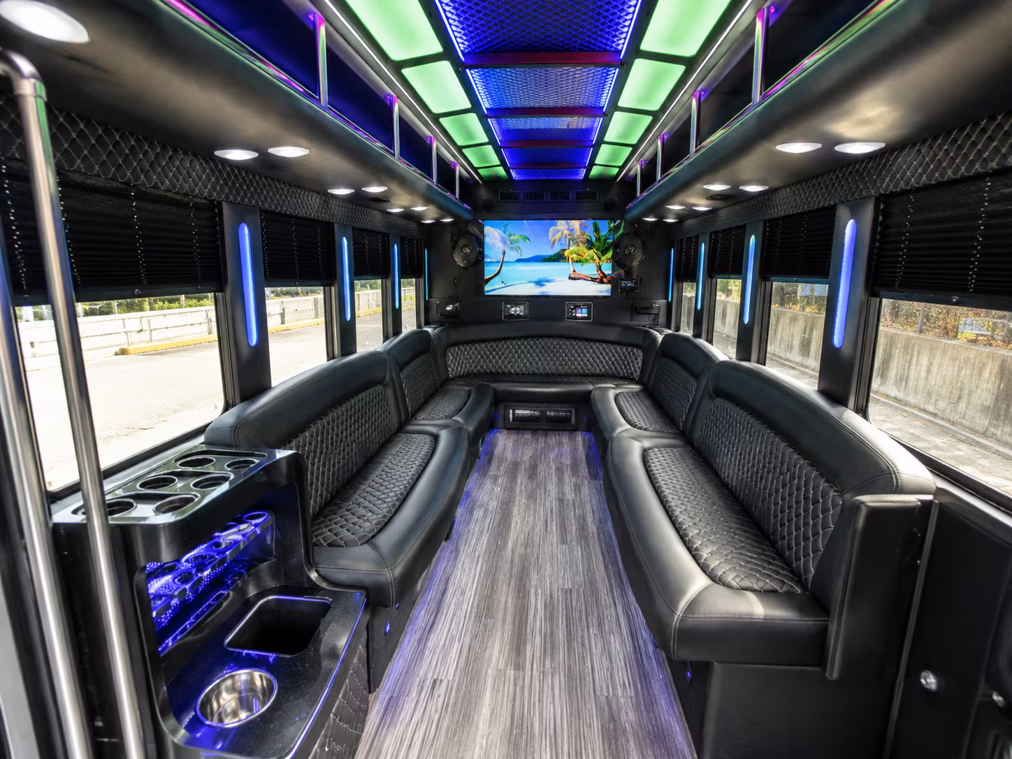 pittsburg 18 passenger party bus inside