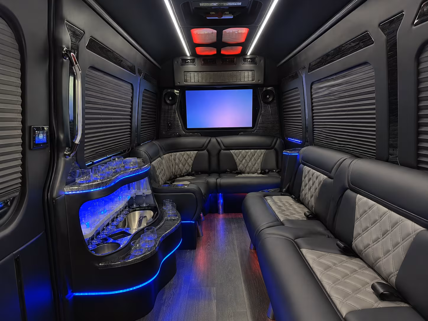 pittsburg 40 passenger party bus interior